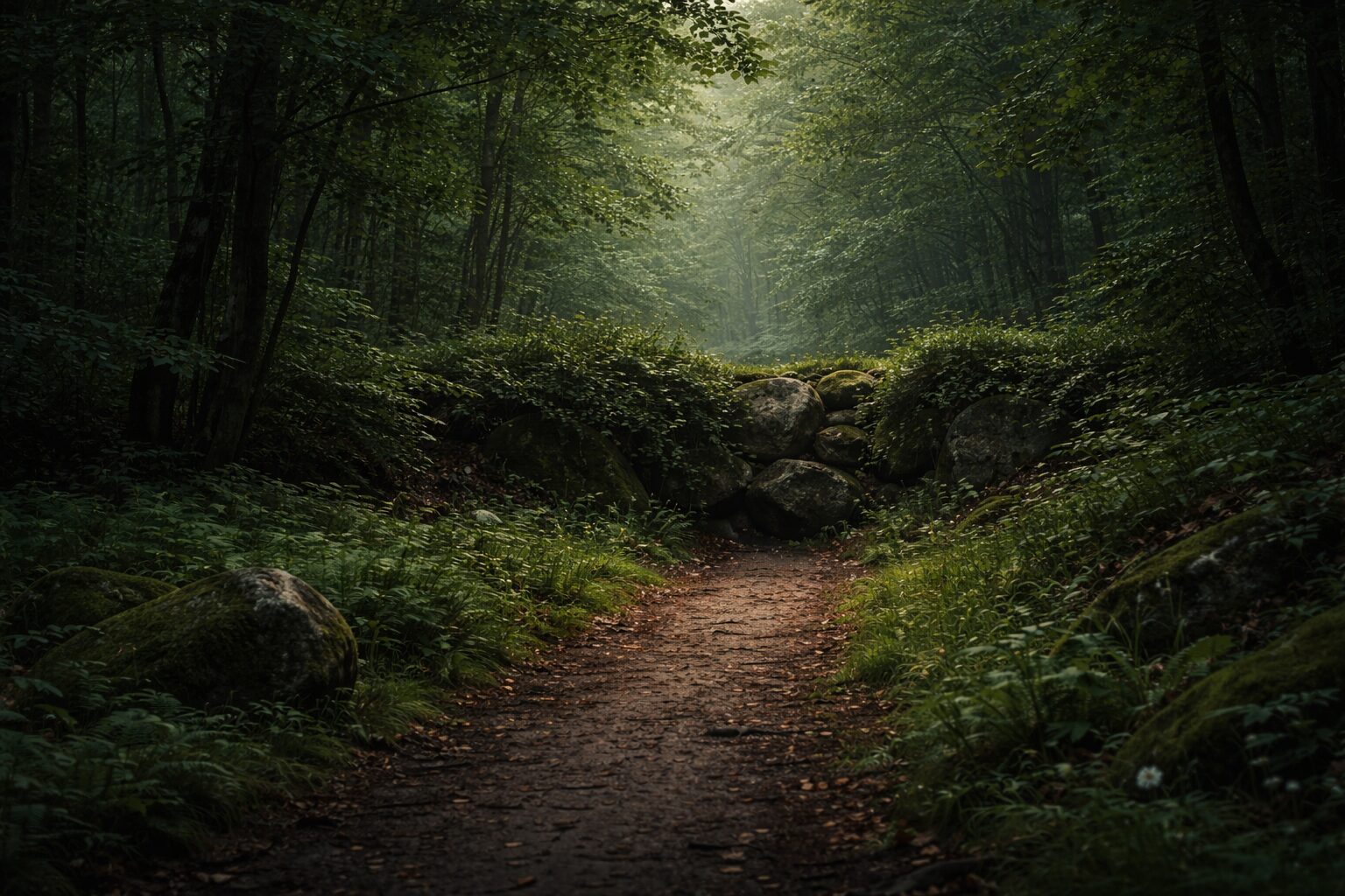 森の中の封じられた道