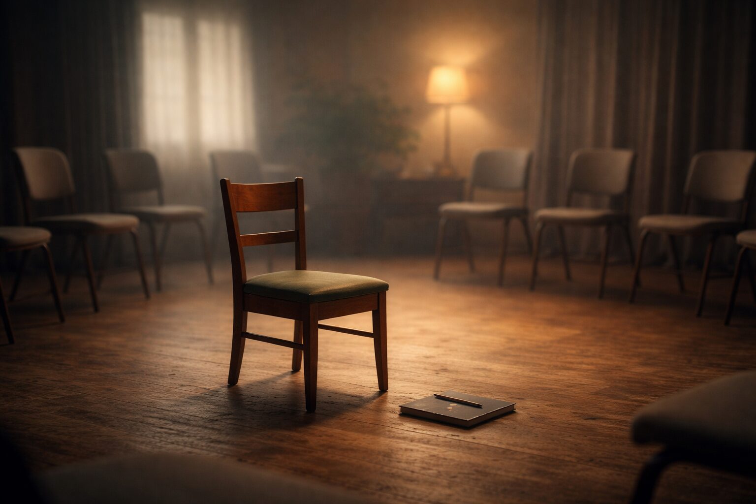 グループセラピーの準備が整った部屋