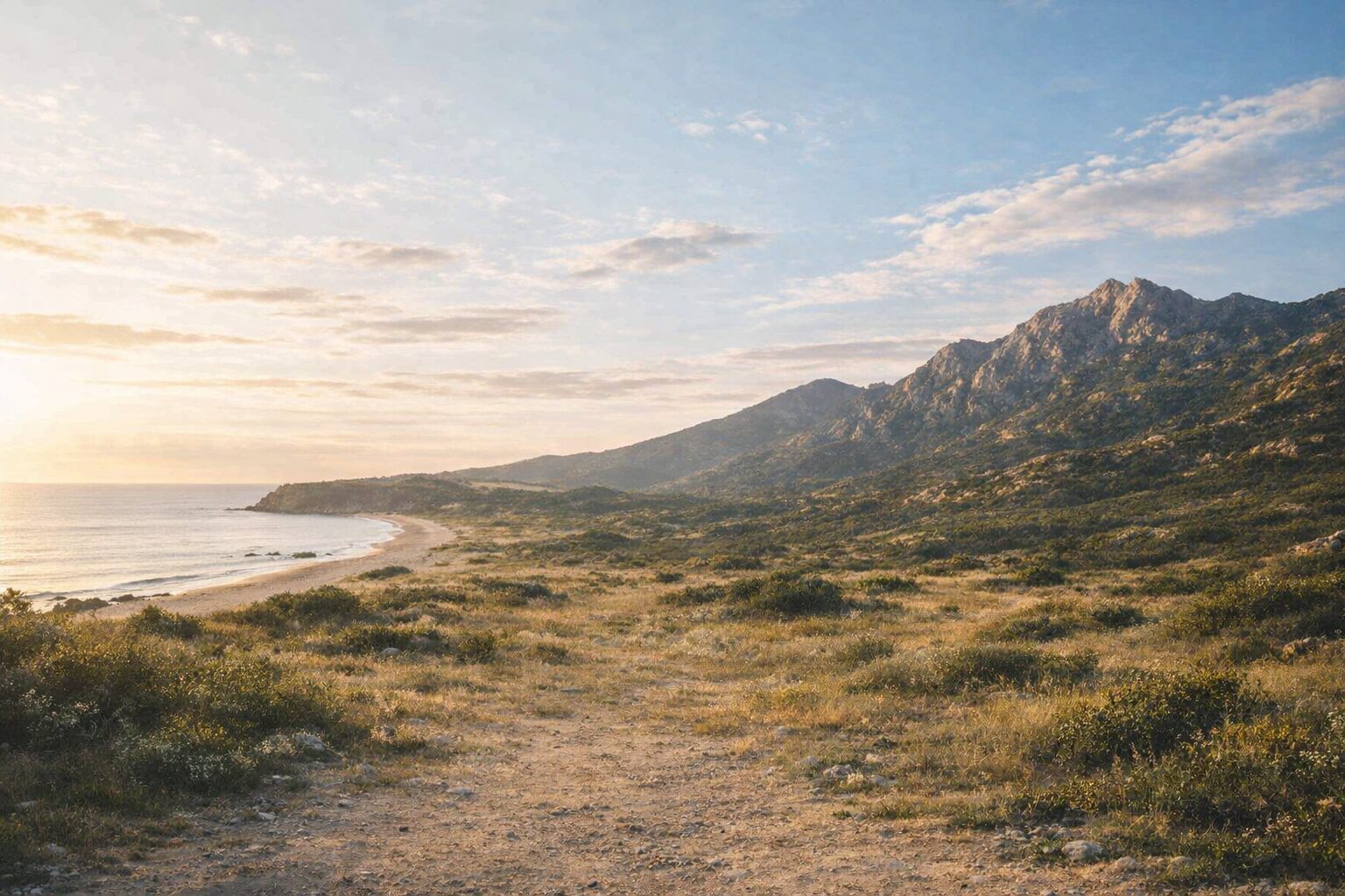 海と山が自然につながる風景