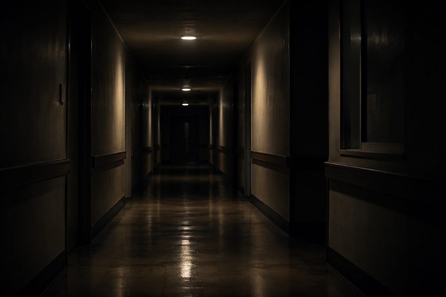 静かな夜の廊下